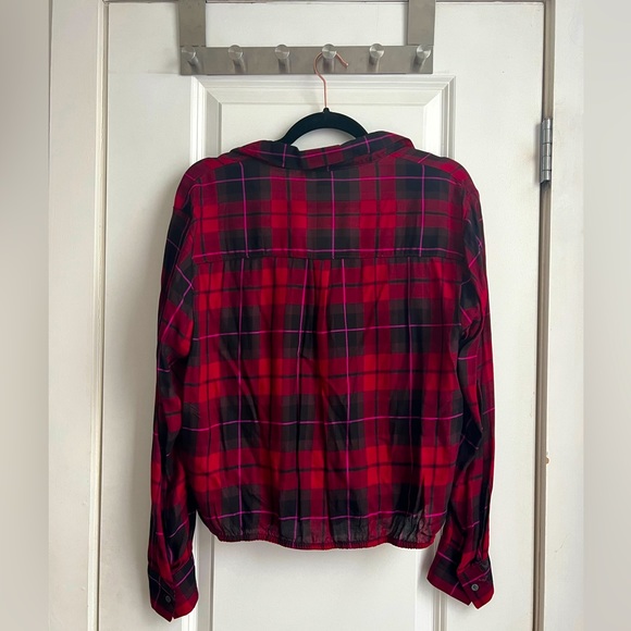 Gap - Size M - Plaid Faux Wrap Blouse - Picture 2 of 3